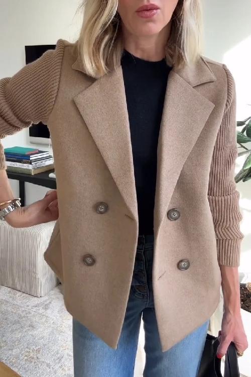 Freya - Blazer Elegant cu Mâneci Tricotate