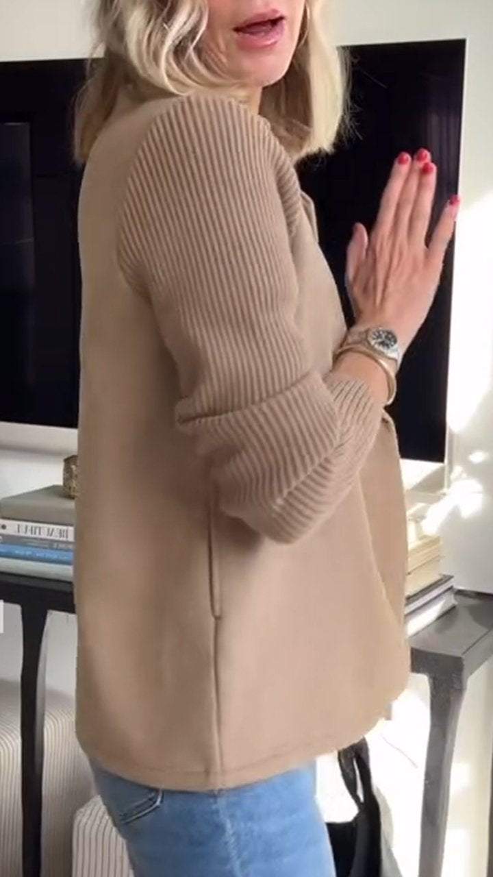 Freya - Blazer Elegant cu Mâneci Tricotate