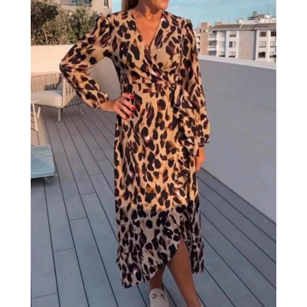 SELAH – ROCHIE MAXI CU PATRON LEOPARD PENTRU TOAMNĂ 
