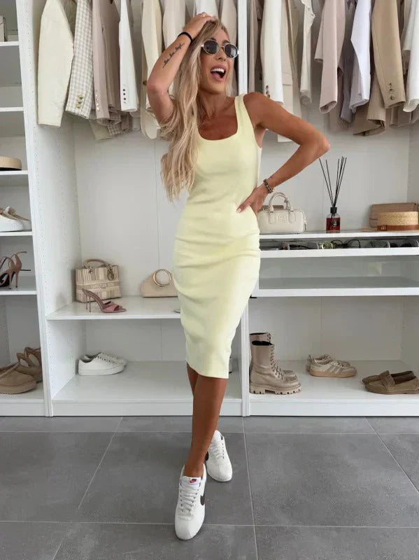 Manon | Rochie Midi Confortabilă &amp; Vest