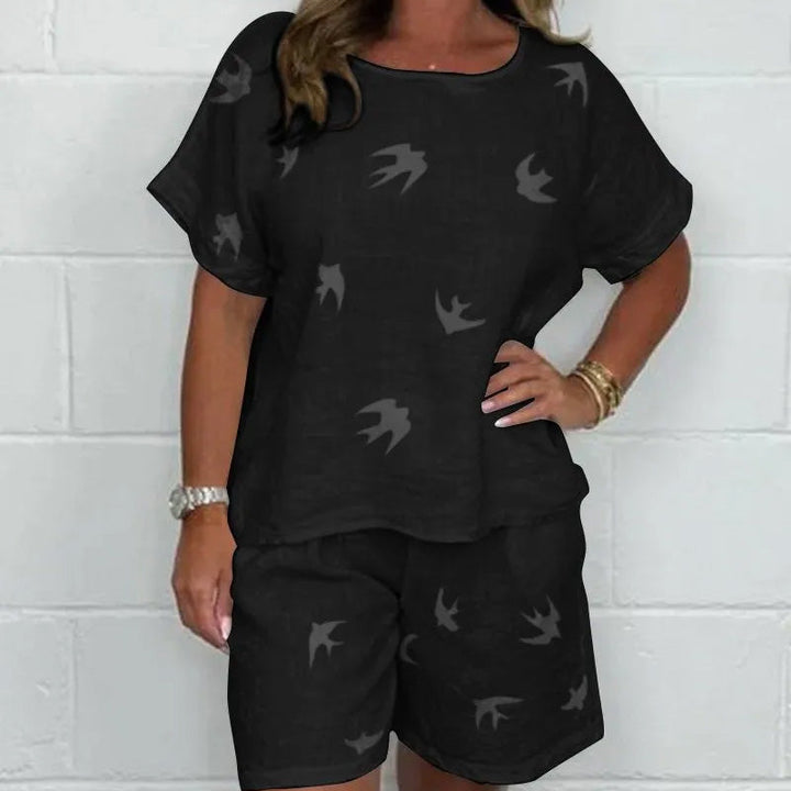 Dahlia – Set din două piese cu imprimeu ușor 