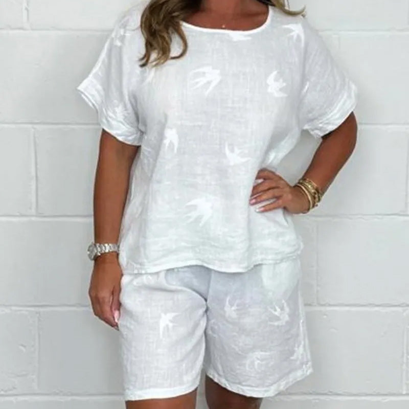 Dahlia – Set din două piese cu imprimeu ușor 