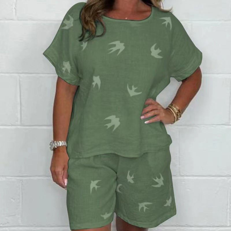 Dahlia – Set din două piese cu imprimeu ușor 