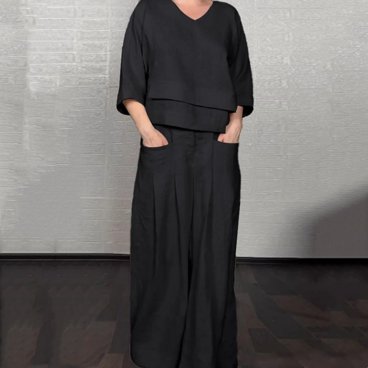 Set din două piese din bumbac și în cu mânecă scurtă