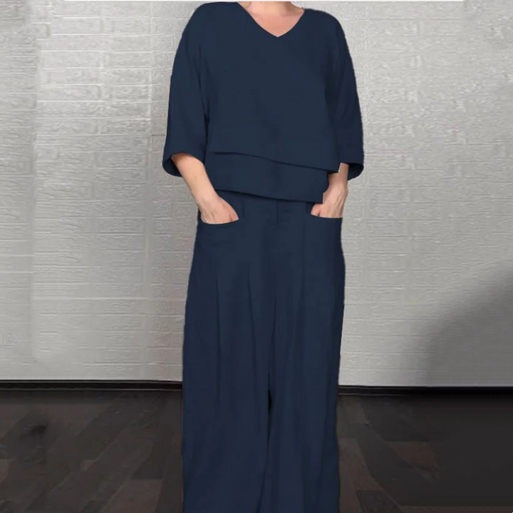 Set din două piese din bumbac și în cu mânecă scurtă