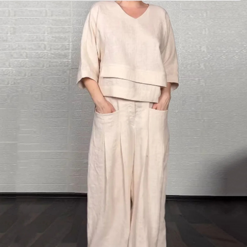 Set din două piese din bumbac și în cu mânecă scurtă