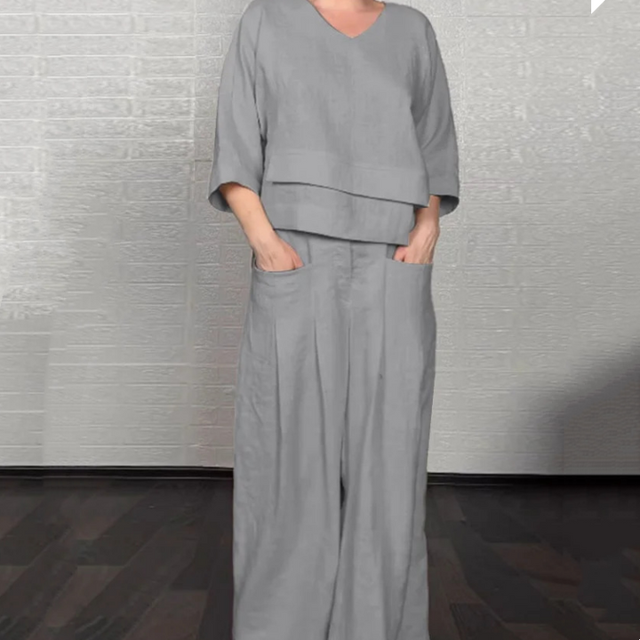 Set din două piese din bumbac și în cu mânecă scurtă