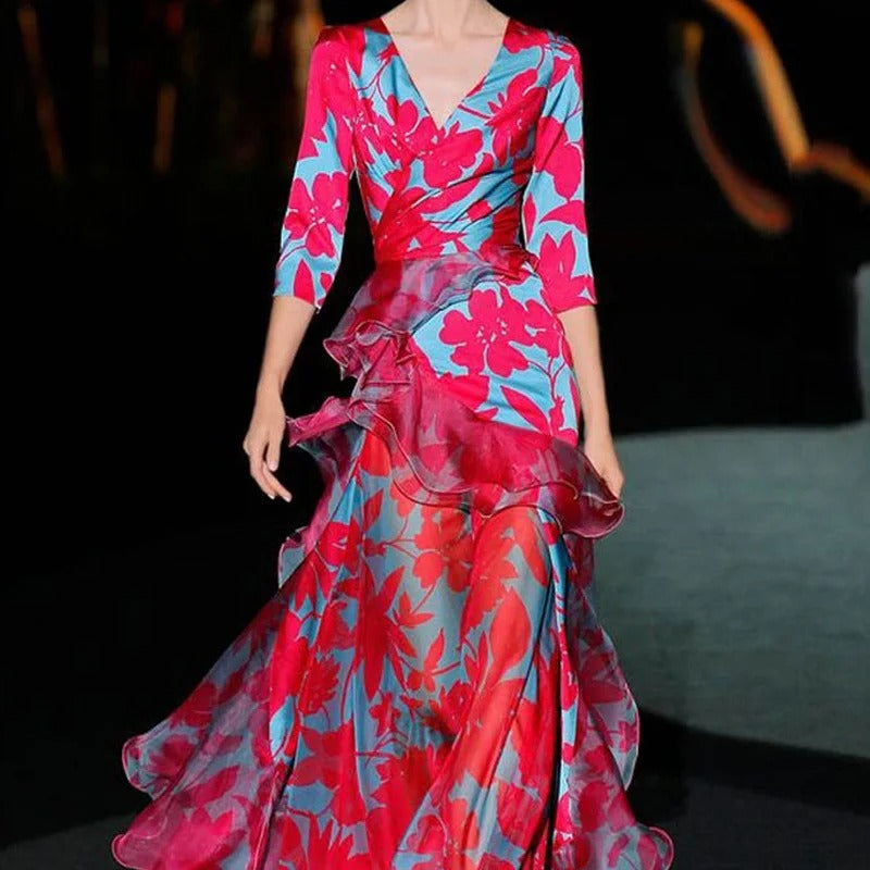 VESPER – ROCHIE DE PETRECERE TIP A-LINE CU VOLANE 