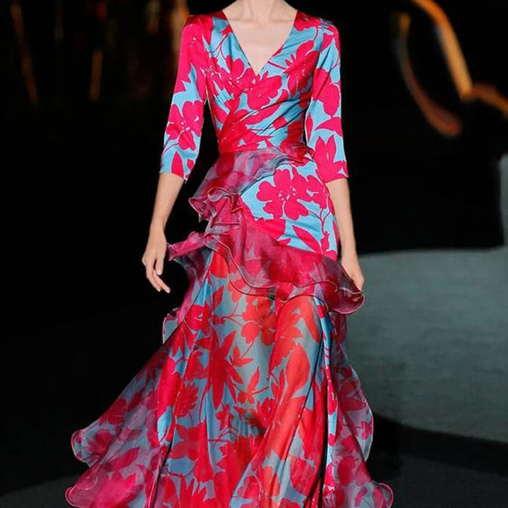 VESPER – ROCHIE DE PETRECERE TIP A-LINE CU VOLANE 